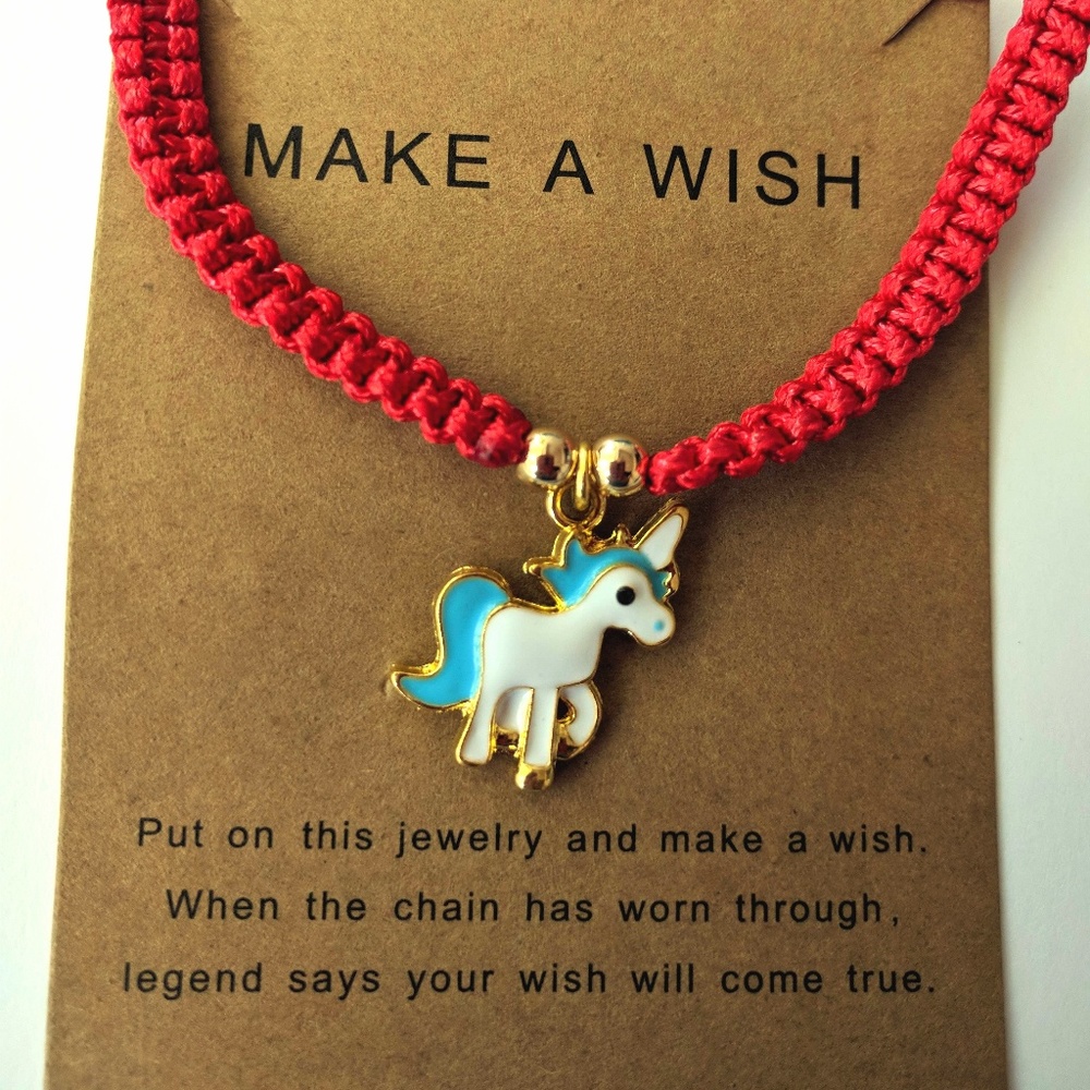 Unicorn adjustable braided bracelet - 2 pack